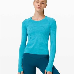 Lululemon Swiftly Tech Long Sleeve Shirt 2.0 Race Length Oceanic Sz 12